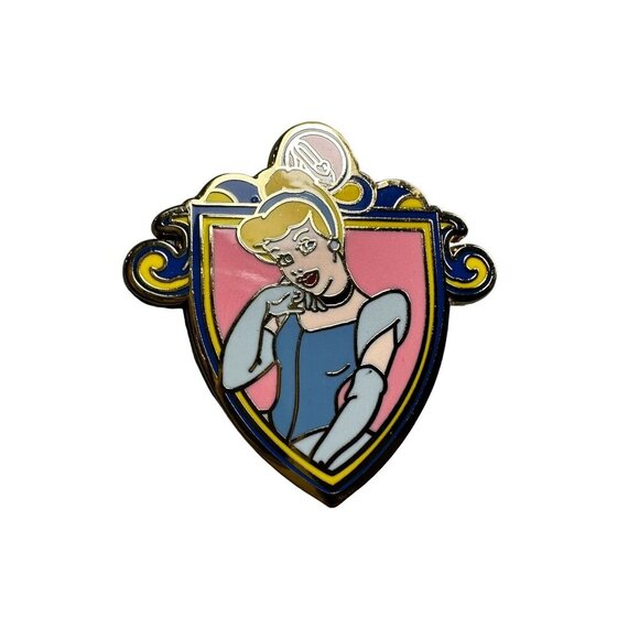 Disney Cinderella Trading Pin Princess Crest Shield Lapel Pin Brooch Jewelry - Picture 1 of 8